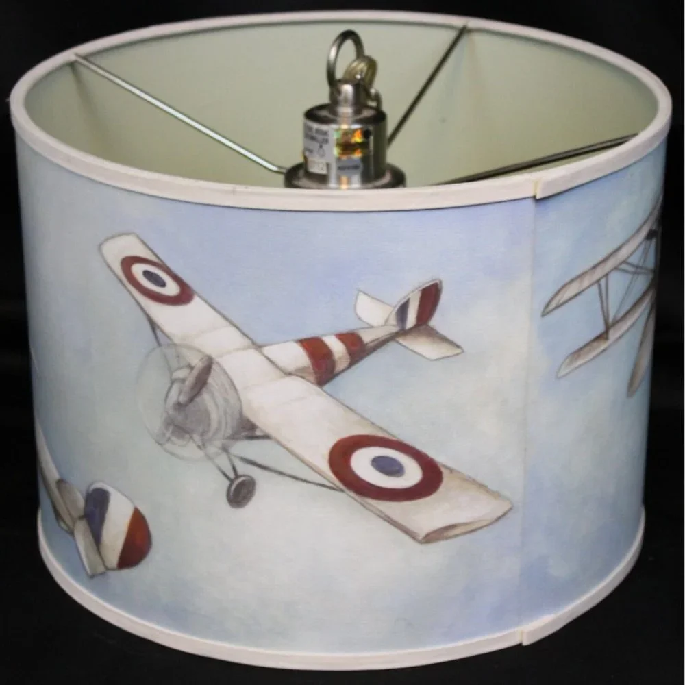 WW1 Fighter Jet Lamp Shade Ceiling Fixture Hanging Planes Aircraft Aviation War